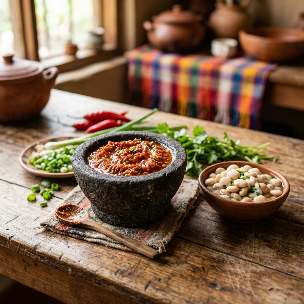 Salsa de ají con chochos de Ecuador